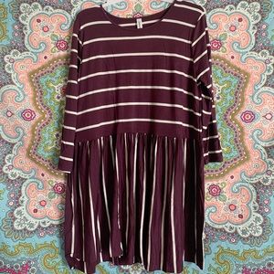 striped plum tunic top